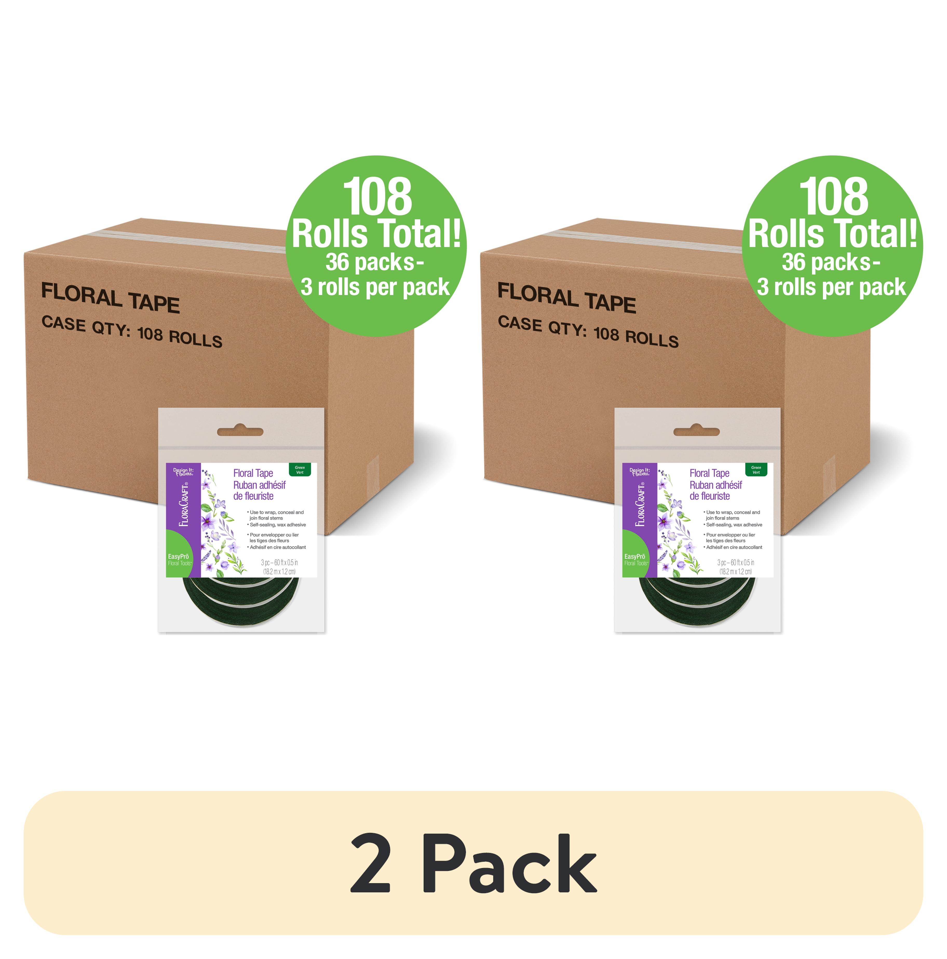 (2 pack) FloraCraft Design It Green Floral Arranging Tape, 108pk